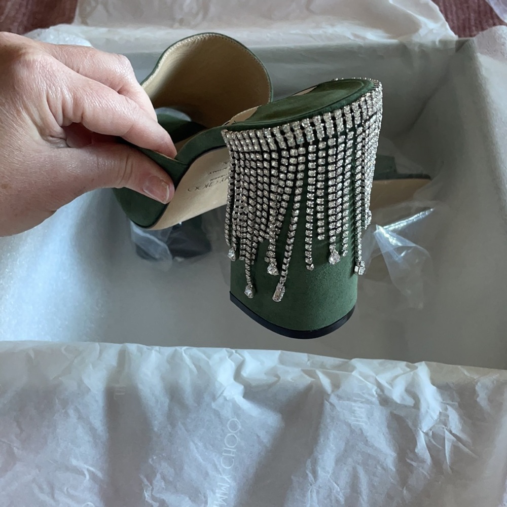 Jimmy choo green block Crystal Heel - Picture 2 of 4